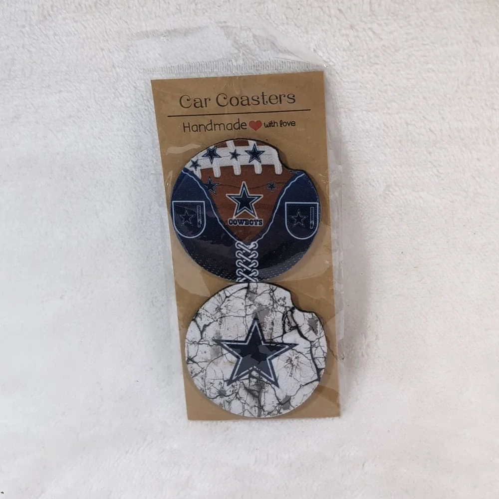 DALLAS COWBOYS CAR COASTERS SET OF  (2)‎ NFL